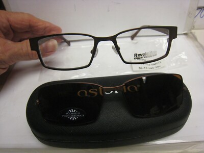 Revolution Eyeglass DEMO Frame W/ Magnet sun shade REV732 SMCO 50-17-140 w/case 