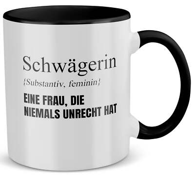 Schwägerin Geschenk Hochzeit Idee Frauen Tasse Weihnachten Geburtstag Haferl