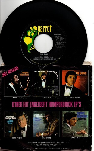 Engelbert Humperdinck:My Marie/Our song:US Parrot:1970 - Picture 2 of 2
