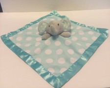 Circo Lovey Security Blanket Plush Elephant Blue Teal White Dot Satin Pink 14"