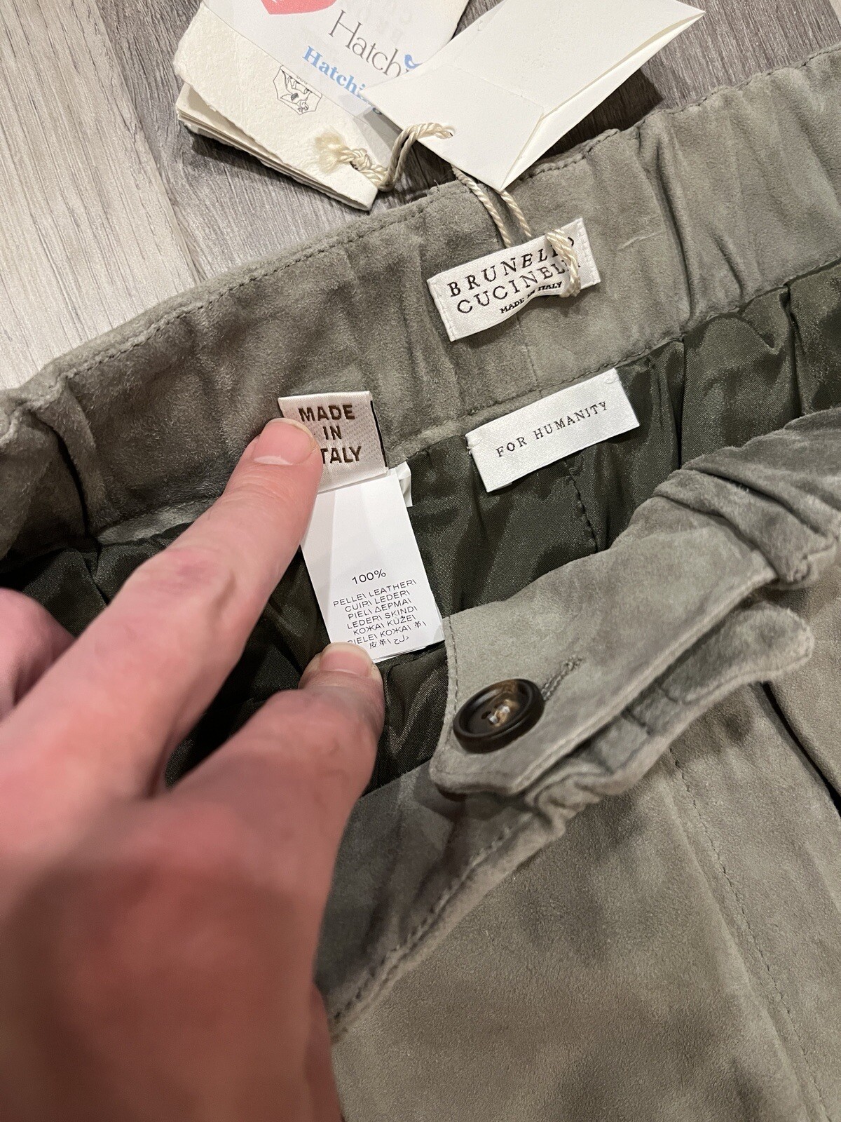 Brunello Cucinelli Women’s Green High-Waisted Suede Leather Pants - Size 6 (US) image 5