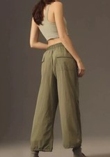 NWT Daily Practice SZ SMALL by Anthropologie Sporty Parachute Pants army Green