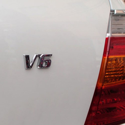 3D Chrome Metal V6 Car Auto Tailgate Sticker Trunk Lid Emblem Badge Decal - Bild 4 von 6
