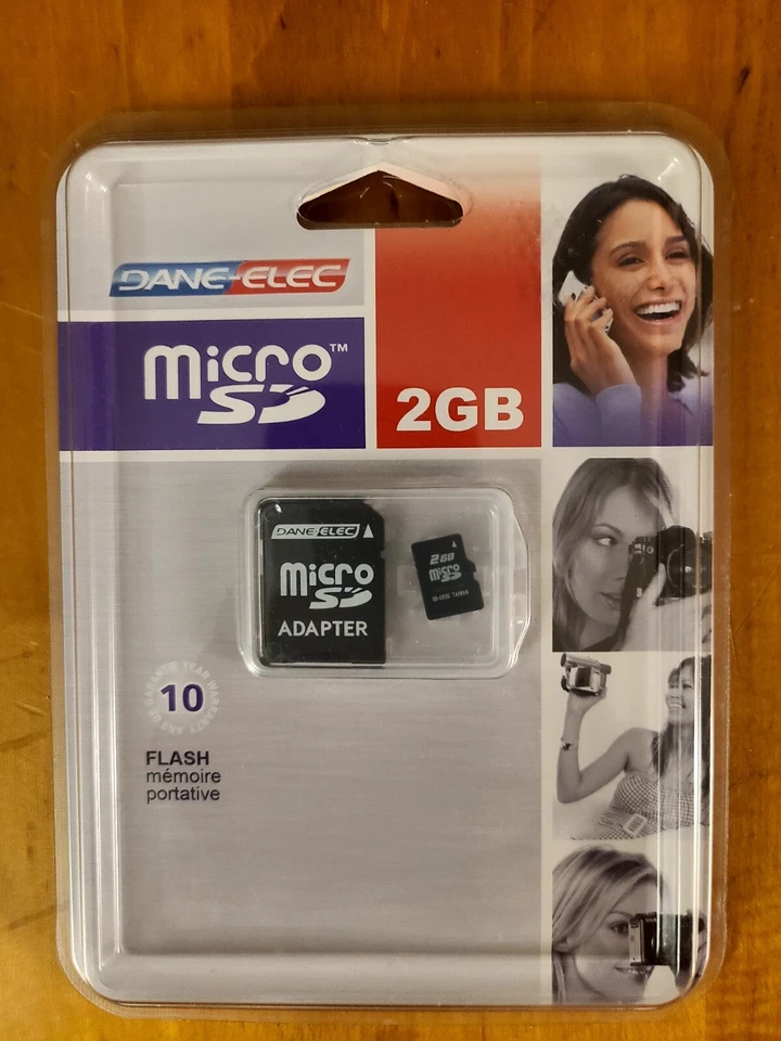 Dane-elec 2gb Micro Sd card with Adapter -BRAND NEW SEALED IN PACKAGE  - Image 2 of 4