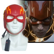 2023 Movie The Flash Barry Allen Led Helmet Headwear Superhero Cosplay Mask Prop