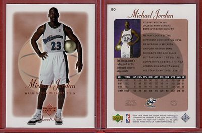 その他 Michael Jordan Upper Deck Sweet Shot Michael Jordan 2001 Upper Deck Sweet Shot Card #90 Wizards