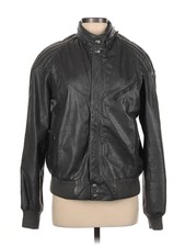 Lost & Found Leather Goods Women Black Faux Leather Jacket 42 Italian