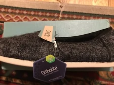 Womens Toms Alpargata Black Chunky Cable Knit Shoes Lined Fuzzy 9 M $59