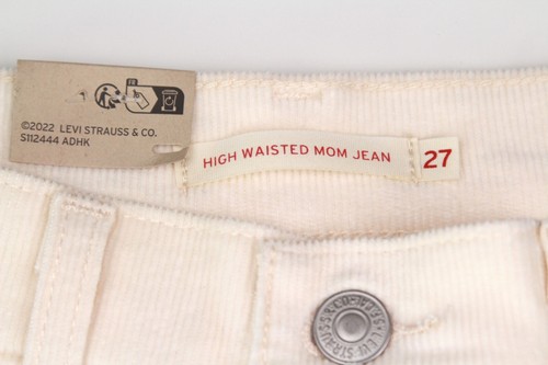 NWT Levi's High Waisted Mom Jenas Women’s Corduroy 27x29 beige - Picture 3 of 7