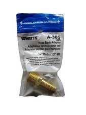 Watts A-385 Brass Hose Barb Adapter 1/2" Barb x 1/2" MIP NEW S1