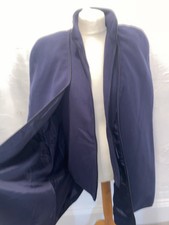 Eight Paris Navy Wool Cropped Cape Coat Size Fr40 Uk12/14 Large
