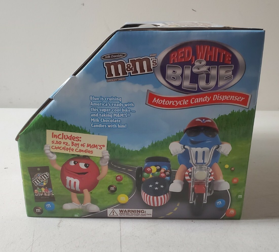 M&M's Red White & Blue Freedom Rider Motor Cycle Candy Dispenser