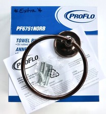 PROFLO PF6751NORB 5-7/8" WALL MOUNTED TOWEL RING - OIL RUBBED BRONZE - NEW