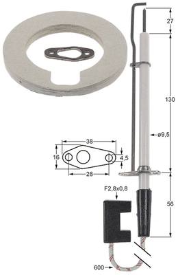 Rational Zündelektrode für Kombidämpfer CM101, CM201, CM102, CM202 L1 27mm