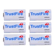 6pcs 1400mAh CR123A 123A CR123 Lithium Batteries Trustfire 3V 3.0V Battery Cell