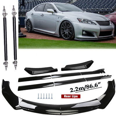 For Lexus IS200t IS250 Front Bumper Lip Spoiler Splitter Body Kit+Side Skirt