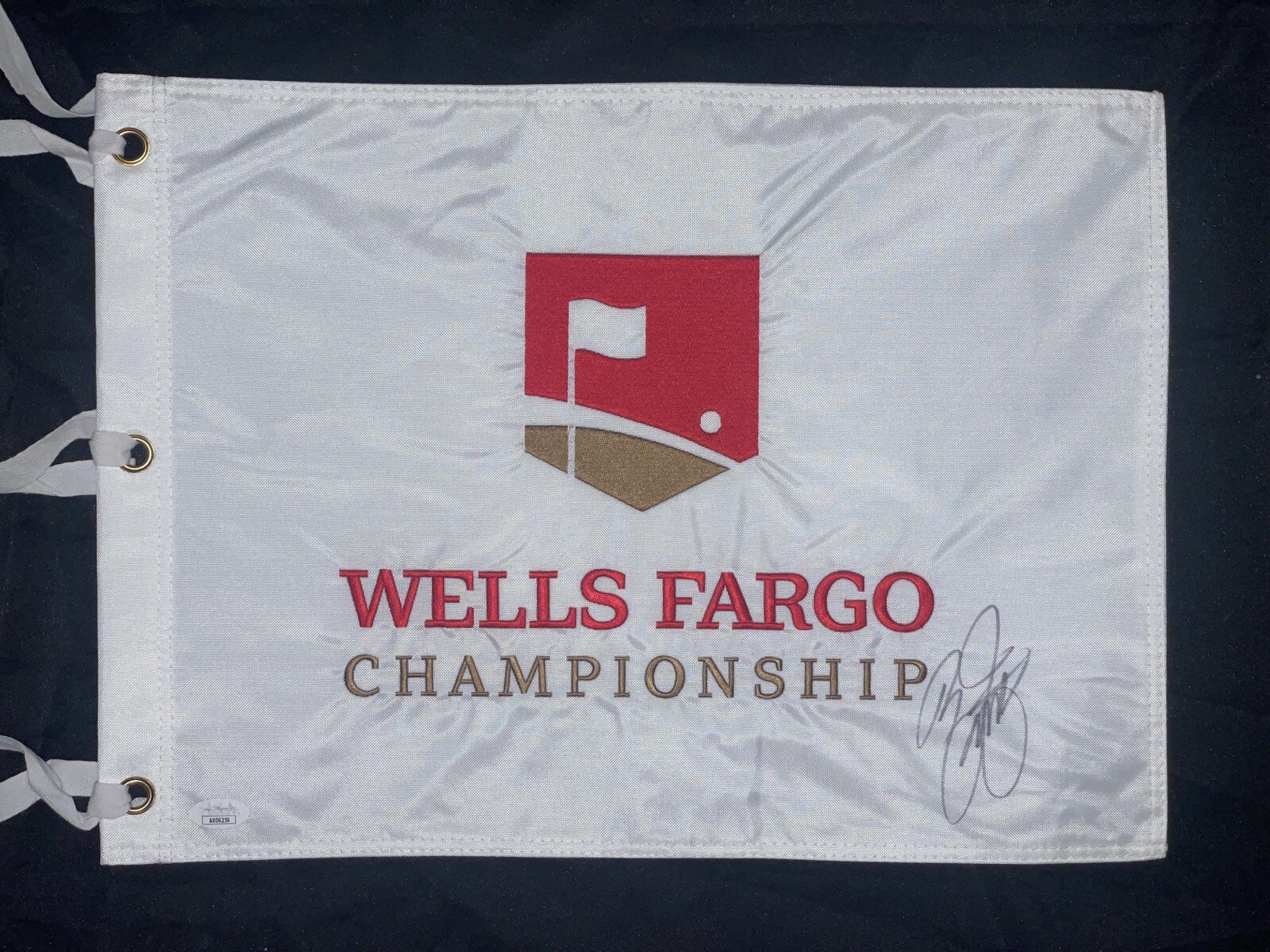 Rickie Fowler Autographed Signed Wells Fargo Championship Pin Flag JSA COA 1st PGA Win 