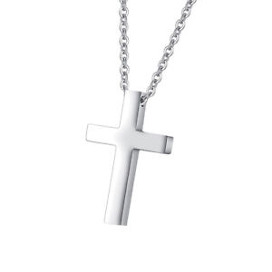 CD35 T&T Stainless Steel Cross Pendant Necklace Small 