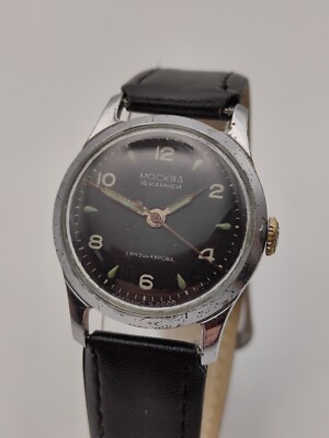 Vintage early watch Moskva 1MChZ Kirova 16j soviet mechanical wristwatch ussr 