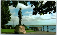 Postcard - Statue of the Indian Chief Massasoit, Plymouth, Massachusetts, USA