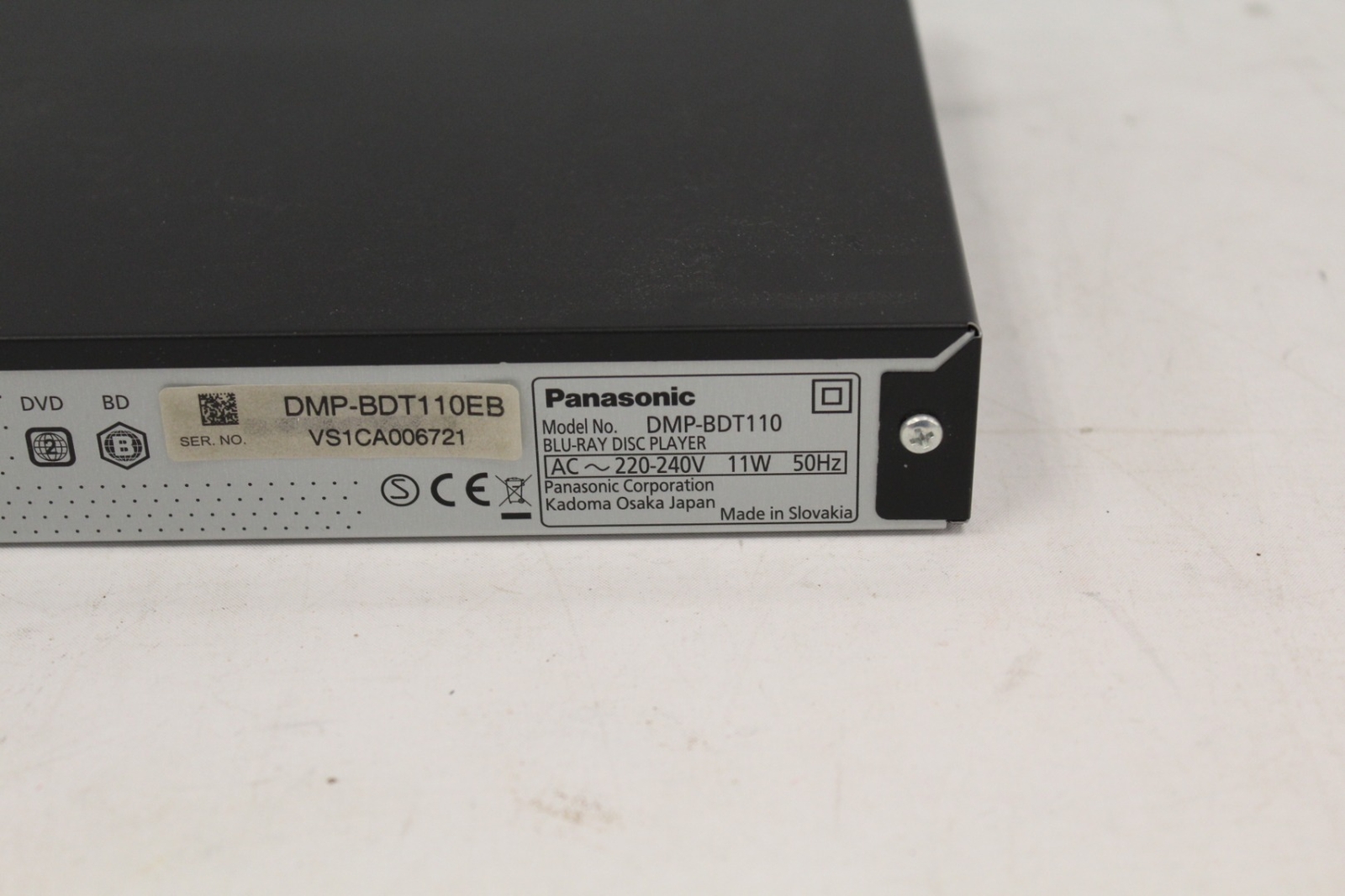PANASONIC DMPBDT110 3D BluRay Disc Player In Black (No Remote) H29