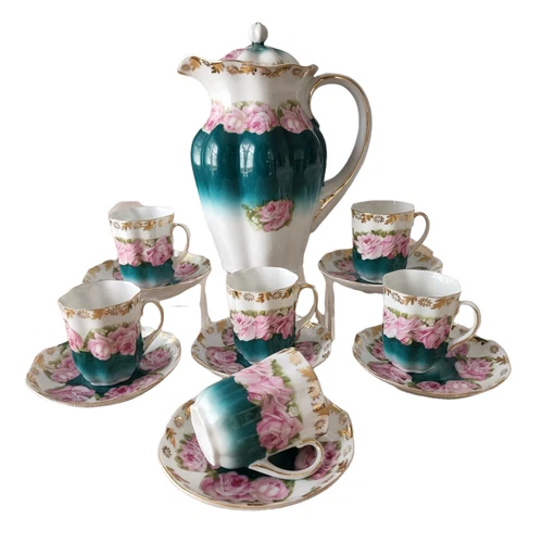 Zdekauer, Moritz M.Z. Austria Porcelain Coffee Set For Six People