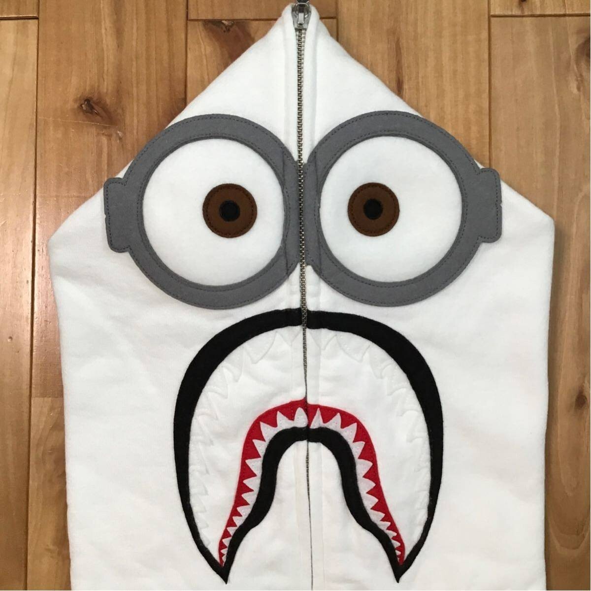 BAPE × Minions Shark full zip hoodie White A Bathing Ape Size L | eBay