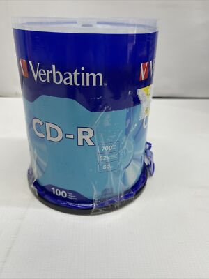 VERBATIM CD-R CDR 52X 700MB, 80 Minutes 100 pack Spindle Damage