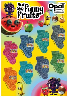 100g Opal Funny Fruits 4-fädig / 4-fach Sockenwolle Garn Stricken (78,00 /kg)