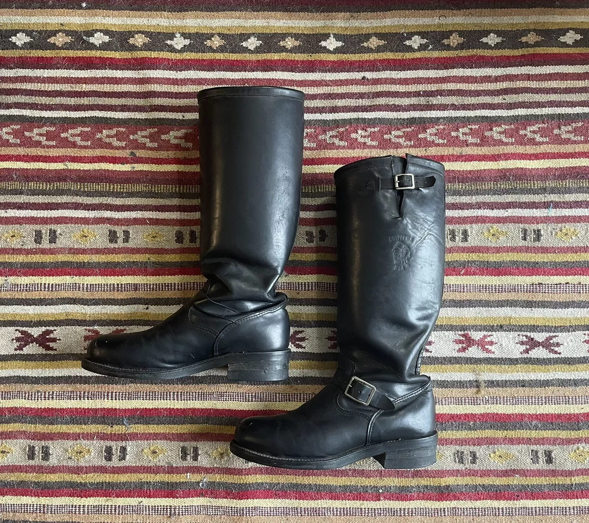 Vintage Chippewa Engineer Boots 9.5 D Steel Toe 71418 Black Motorcycle Biker USA Vintage Chippewa Engineer Boots 9.5 D Steel Toe 71418 Black Motorcycle Biker USA