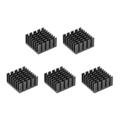 5Stk. Kreuzförmig Kerbe Kühlkörper für MOS GPU IC Chip Schwarz 20 x 20 x 10 mm