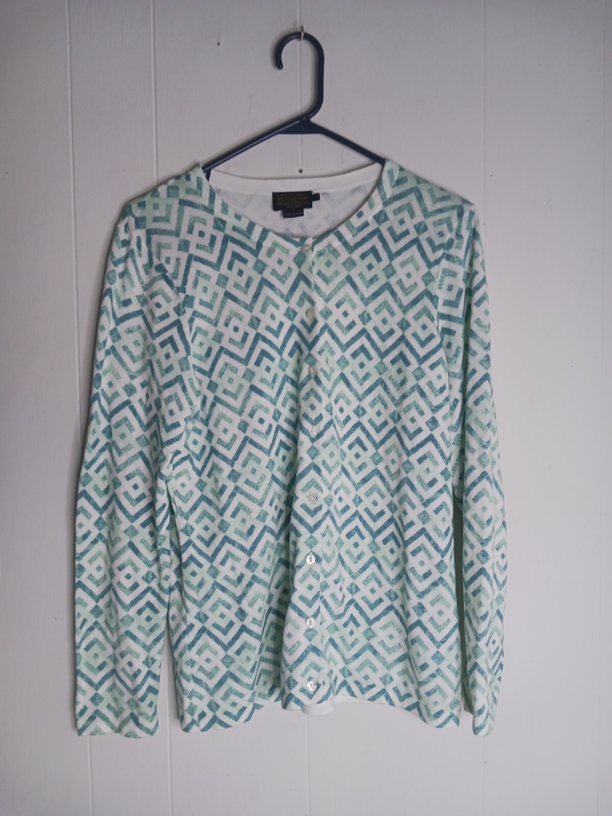Pendleton Womens Geometric Button Up Cardigan Siz… - image 9