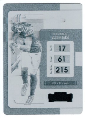 2021 Contenders Printing Plate Davante Adams 1/1 Green Bay Packers