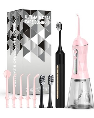 Water Flosser and Electric Toothbrush Combo,2-1 Oral Clean Kit, 5-Speed Sonic...
