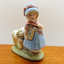 1  1/4" Porcelain Mary and Her Lamb by Artisan PAT BOLDT