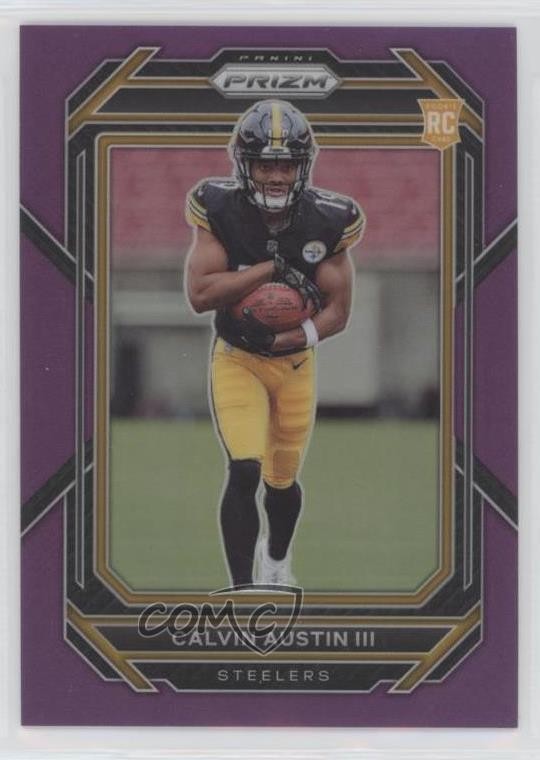 2022 Panini Prizm Rookies Purple 26/125 Calvin Austin III #338 Rookie RC 1b8
