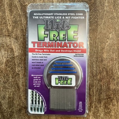 Nit Free Terminator Stainless Steel Lice Comb Professional Nit & Egg Remover