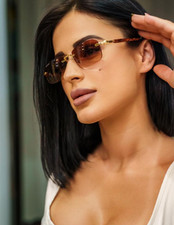 Gucci GG1221S 004 Unisex Square Sunglasses in Havana/Gold Brown GG Pattern Lens