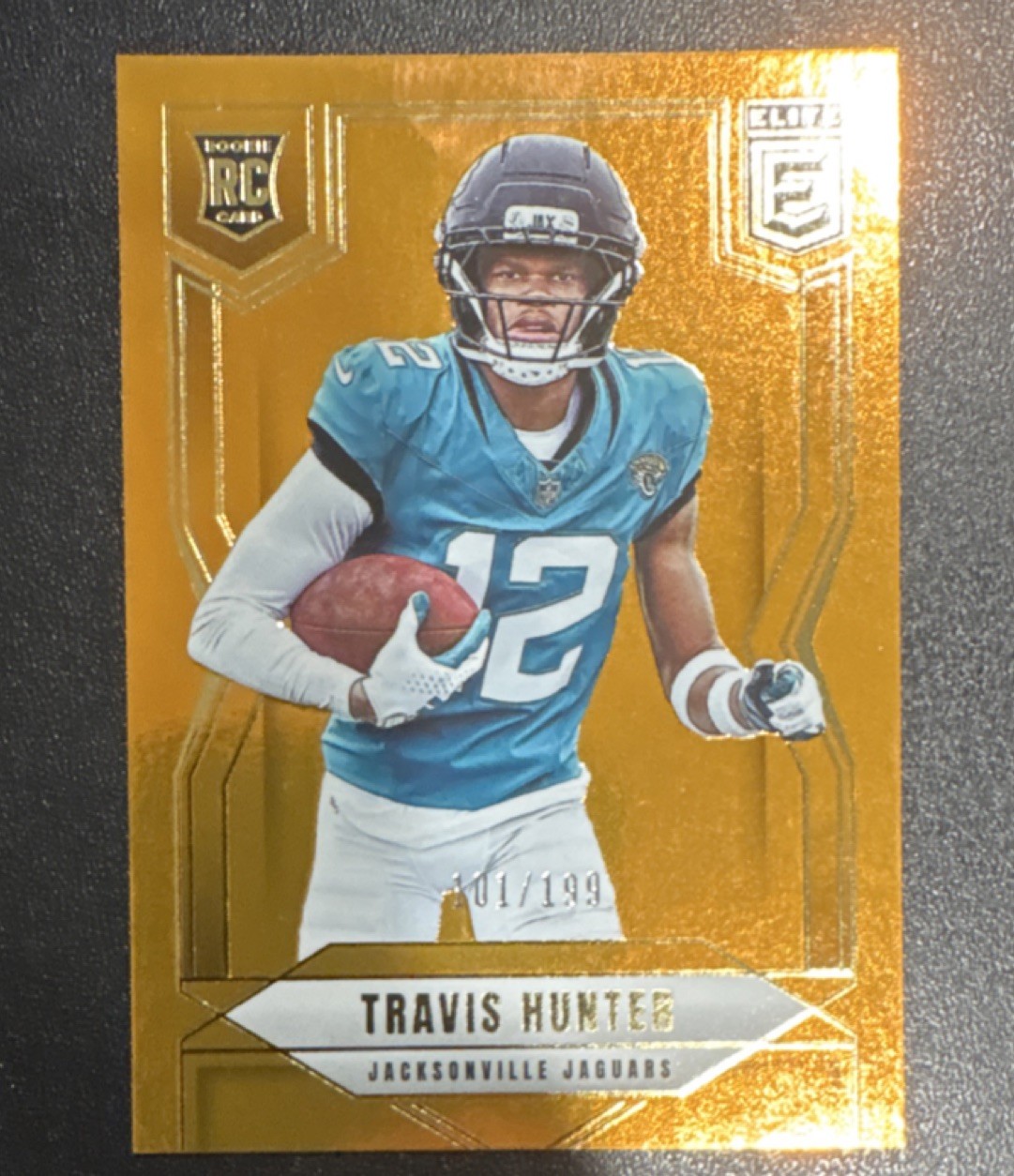 2025 Panini Donruss Elite Travis Hunter Rookie Orange /199 #114 Jaguars