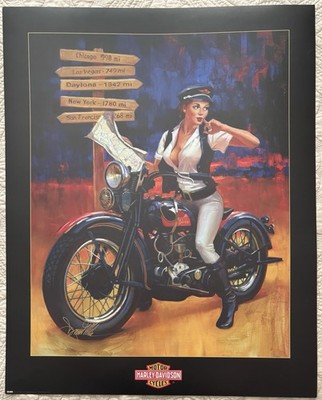 David Uhl - Crossroads | Hand Signed Harley-Davidson Pin-Up Print 30x24