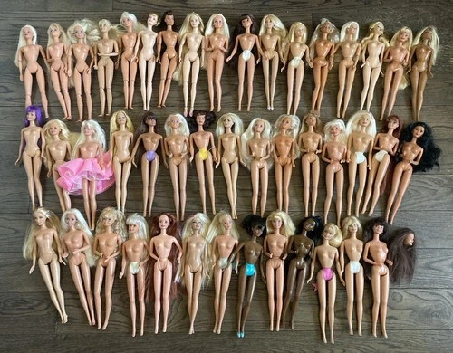 HUGE Barbie Lot of 45 Dolls, Vintage 90s/Y2K Mattel, Nude, Washed, and Cleaned