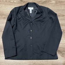 Liz Claiborne Women  s Solid Black Blazer Jacket 4 Buttoned Size Small A18 
