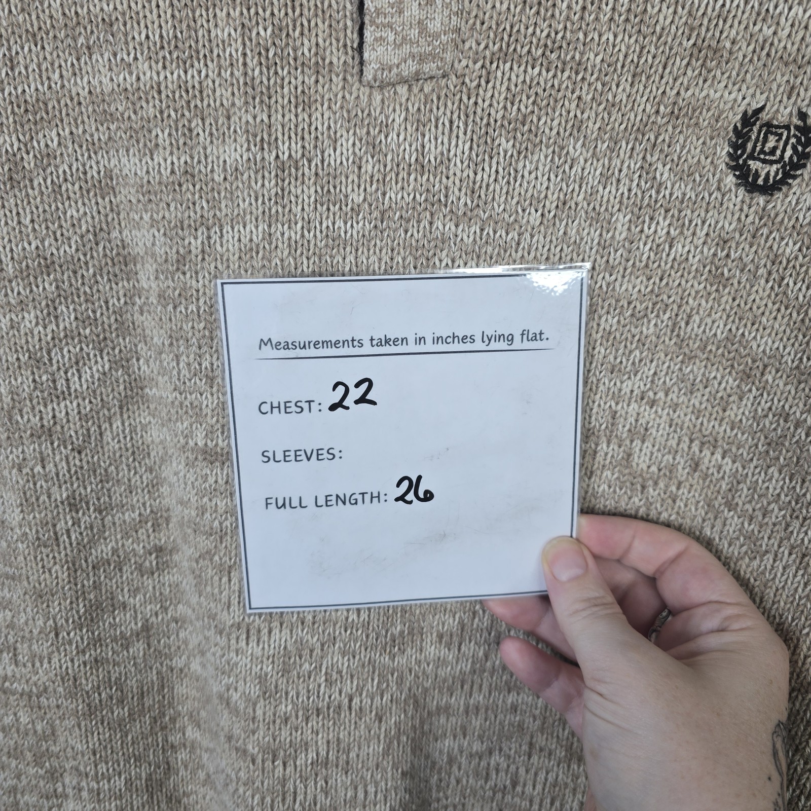 Chaps Sweater Mens Large Button Pullover Elbow Pa… - image 8