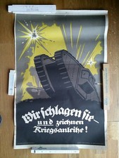 Stary plakat - 1. Wojna światowa : Bijemy i rysujemy obligacje wojenne / 1914