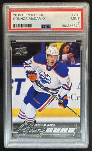 2015-16 Upper Deck Connor McDavid Rookie Young Guns RC #201 Oilers PSA 9