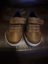 NEW - Nautica: Brown Shoes With Hook  Loop Straps, Stylish  Sturdy, TODDLER 5