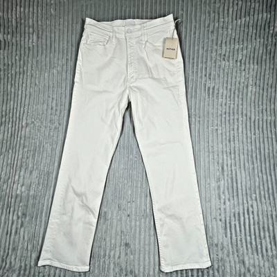 Mother High Waisted Rider Ankle Jeans Women's 31 White Preppy Stretch Comfort