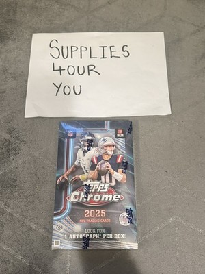Topps Chrome 2025 NFL Trading Cards Hobby Box Brandneu Factory Sealed Ungeöffnet