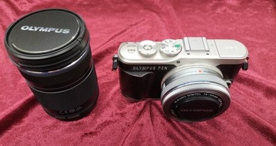 Olympus E-PL9 Mirrorless Camera Kit 2-Lens Digital Camera Used
