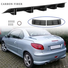For Peugeot 206 208 307 308 Rear Bumper Diffuser Shark Fin Splitter Chin Carbon